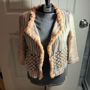 🎃 Chicos multicolored crop jacket size 4/0 see pictures for size chart